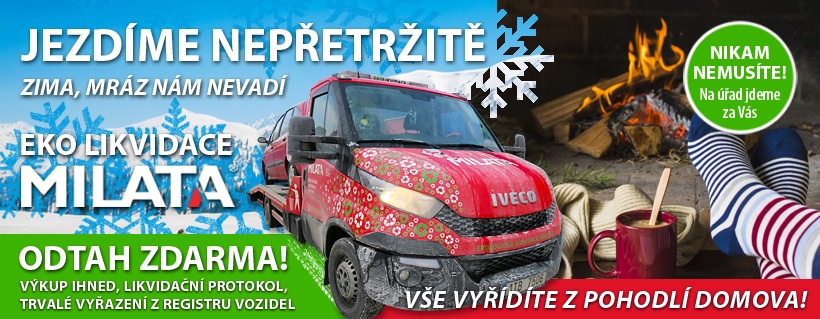 Likvidace vozidel Kopřivnice - Zimní odtahy na likvidaci, odvozy aut zdarma, výkup ihned, na úřad nemusíte.